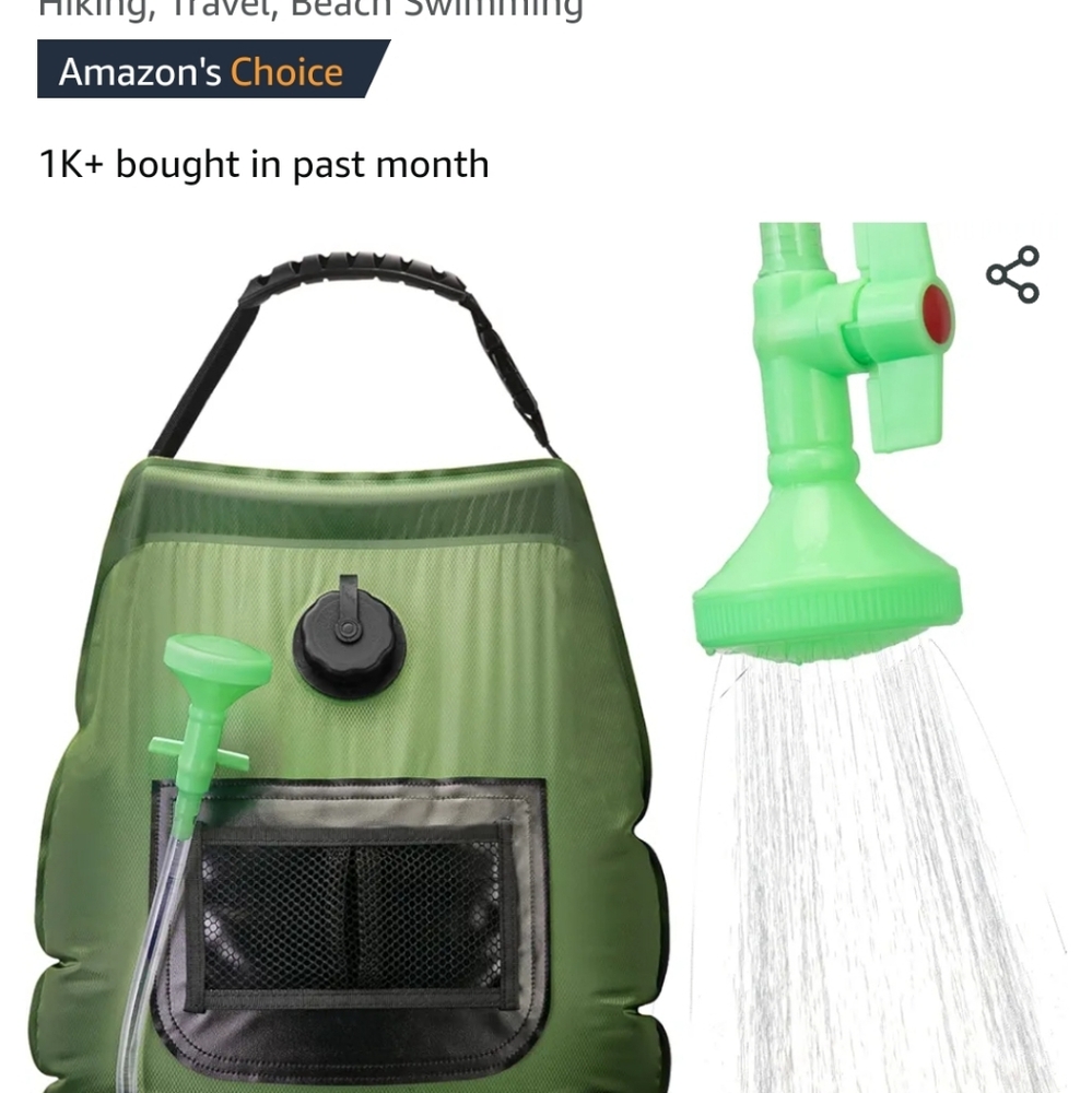 Solar Lortable shower bag 5gal solar heating outdoors for Camping Hikin… - Picture 3 of 7